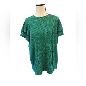 Adrianna Papell | Green Polka Dot Blouse